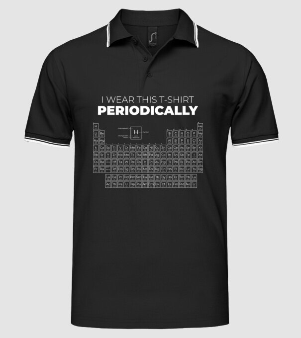 I wear this t-shirt periodically model negru pe tricou