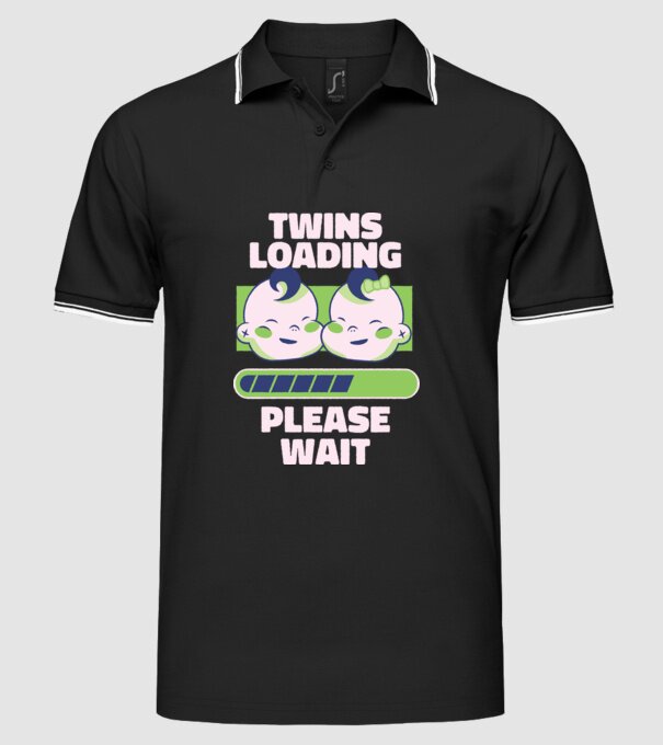 Gemeni în încărcare model negru pe tricou
