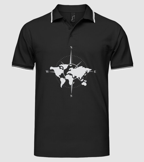 Busolă model negru pe tricou