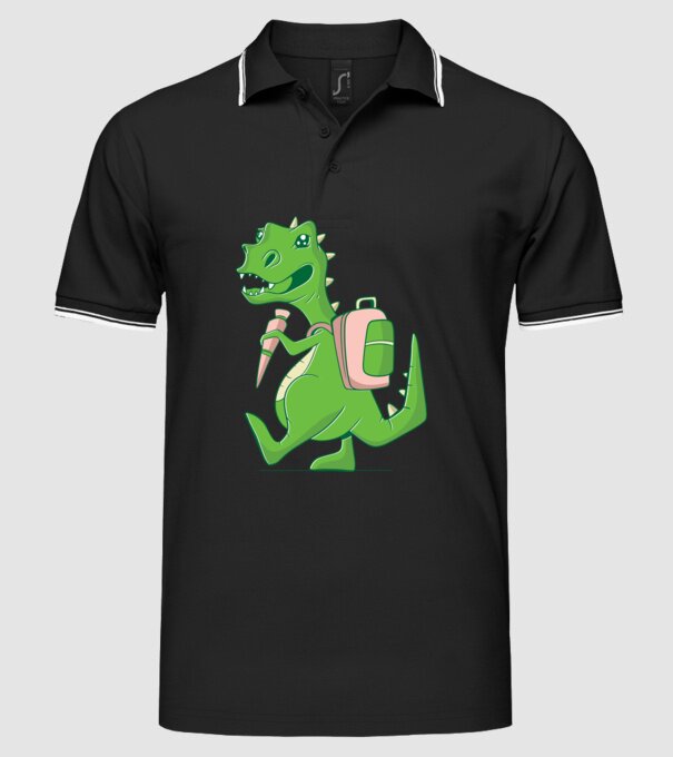 Elev Dino model negru pe tricou