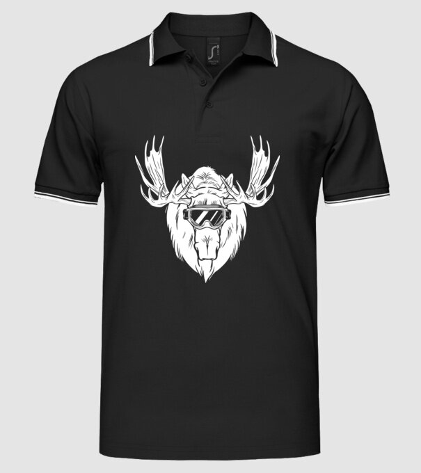 Cap de Elan model negru pe tricou