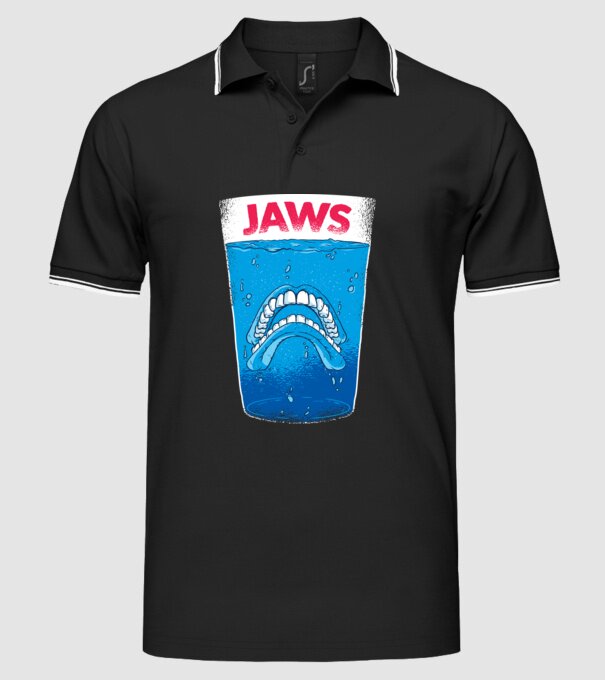 Jaws dinți tricou parodie model negru pe tricou