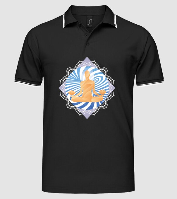 Meditație yoga model negru pe tricou