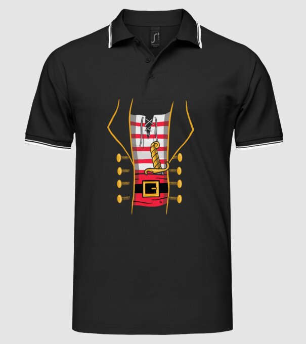 Costum de pirat pentru Halloween model negru pe tricou