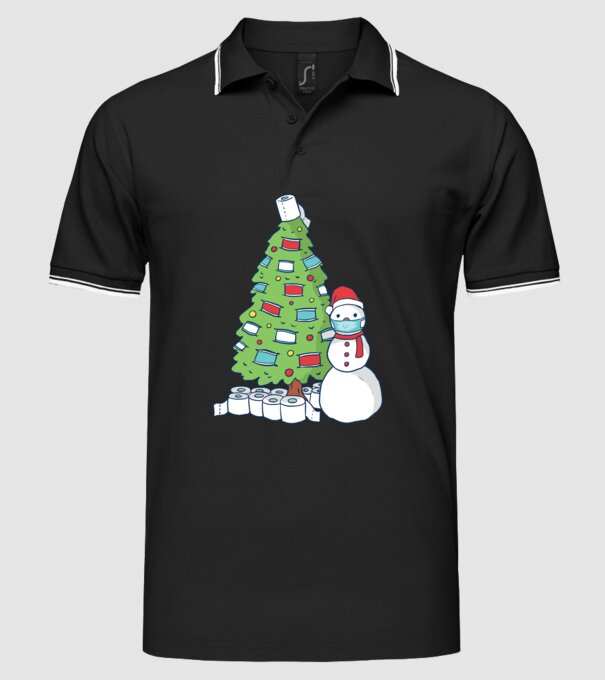 Brad De Crăciun model negru pe tricou