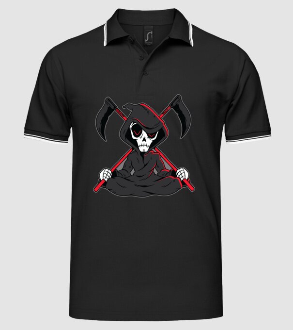 Moartea - Grim Reaper model negru pe tricou