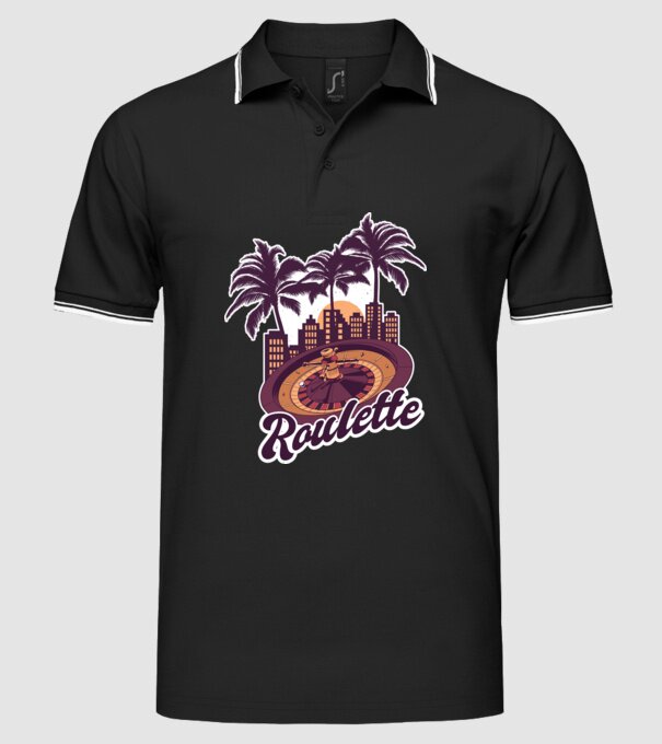 Casino Roulette model negru pe tricou