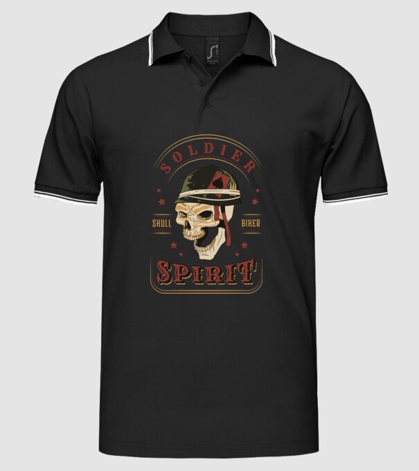 Soldat Craniu model negru pe tricou