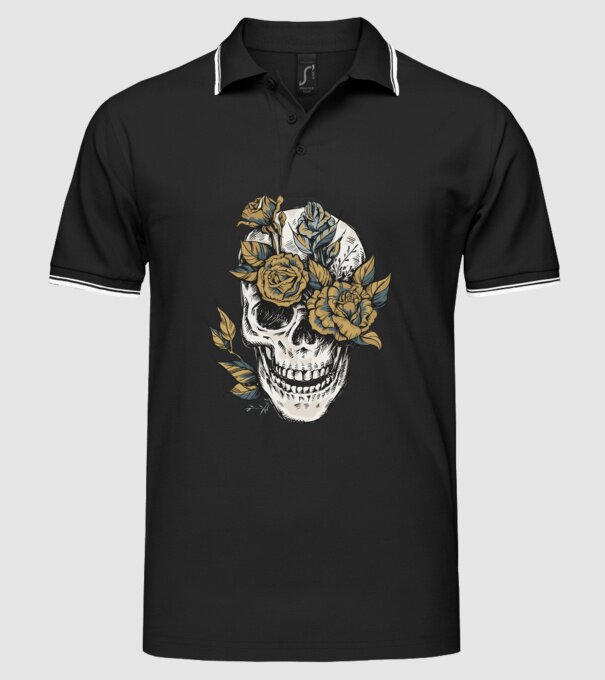 Craniu model negru pe tricou