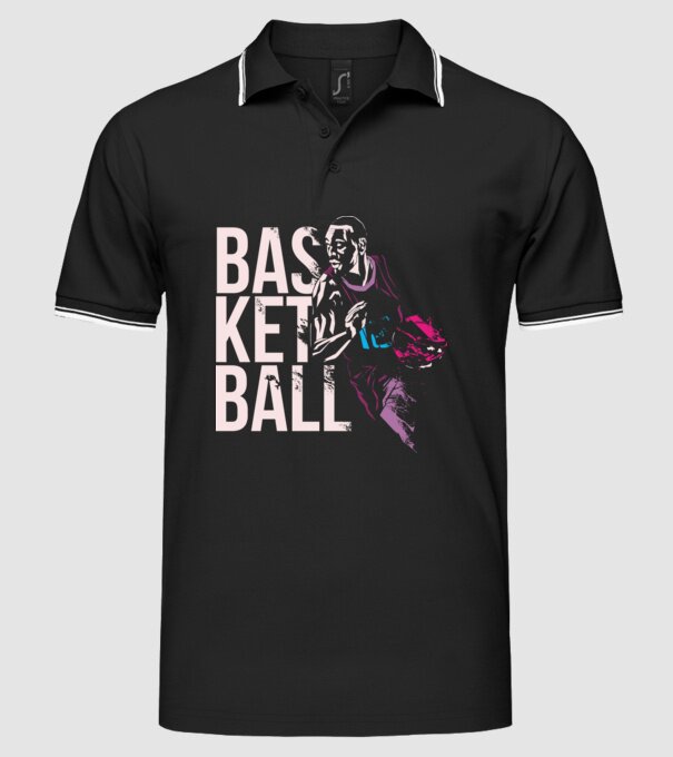 Baschet Silueta model negru pe tricou