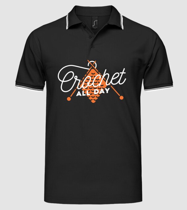 Tricotat pe tot parcursul zilei model negru pe tricou