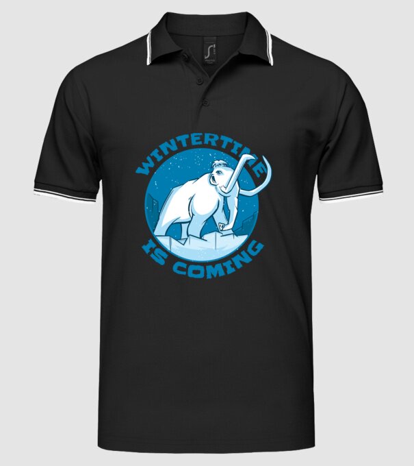 Vine Iarna Mamut model negru pe tricou
