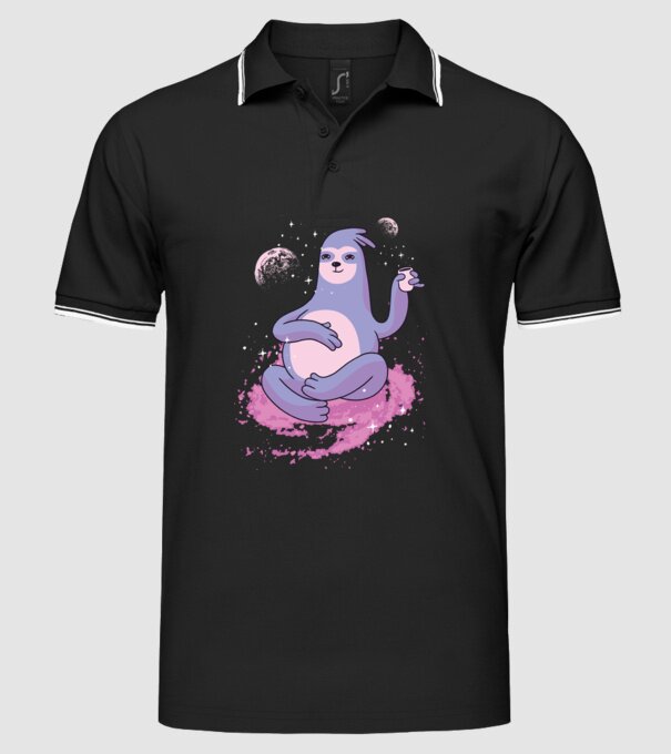Leneș în spațiu model negru pe tricou