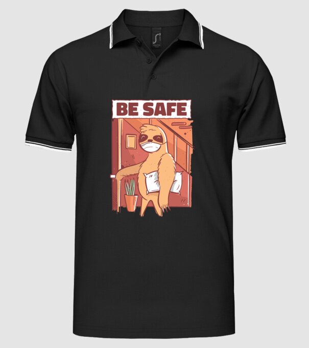 Leneș Be Safe model negru pe tricou