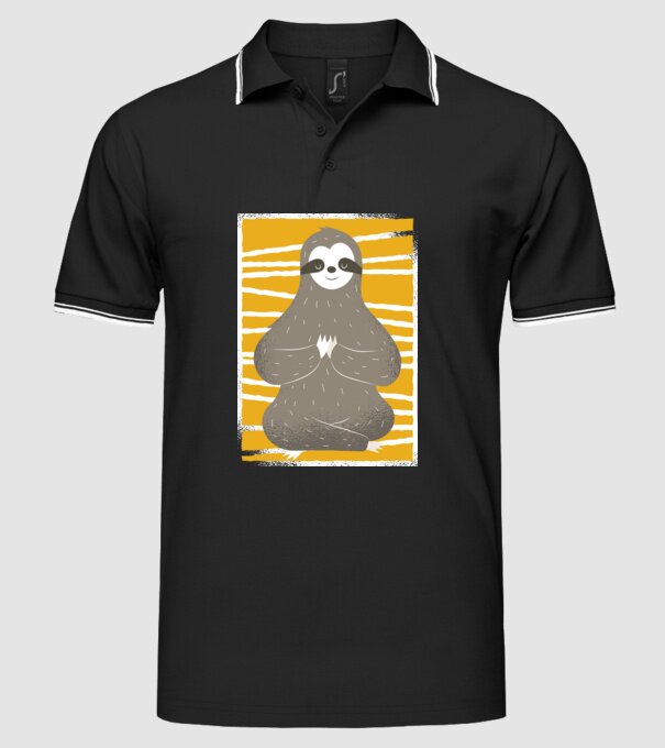 Yoga Leneș model negru pe tricou