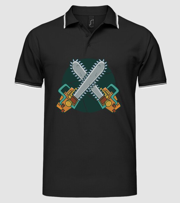 Drujbă tăietor de lemne model negru pe tricou