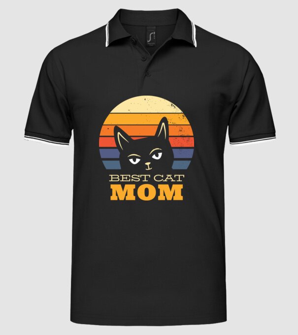 Cea mai bună mamă pisică model negru pe tricou