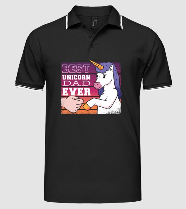 Cel mai bun Tată Unicorn model negru pe tricou