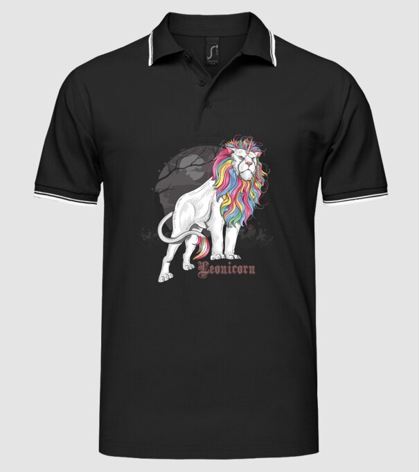 Leonicorn model negru pe tricou