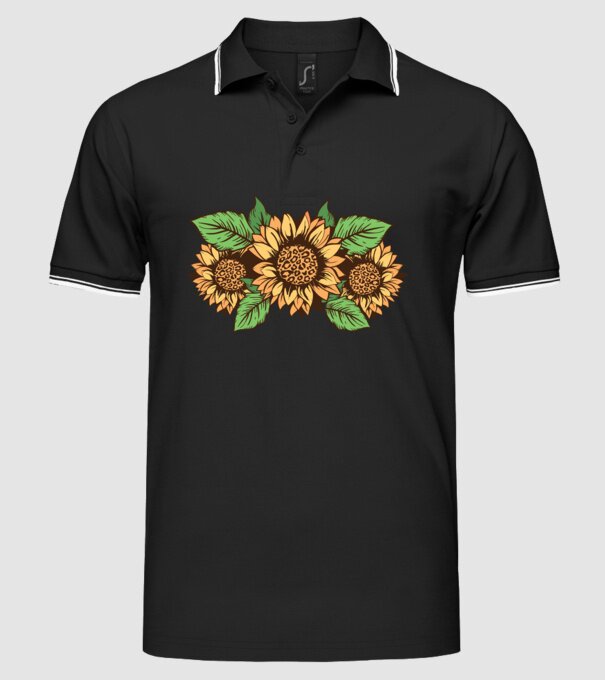 Floare leopard model negru pe tricou