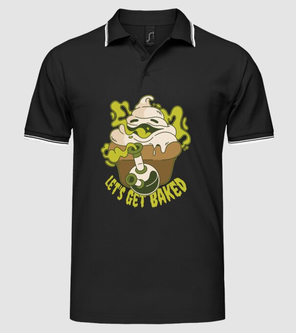 'Let''s Get Baked' model negru pe tricou