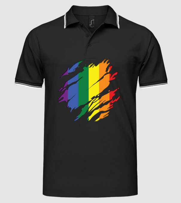 Steag LGBTQ model negru pe tricou