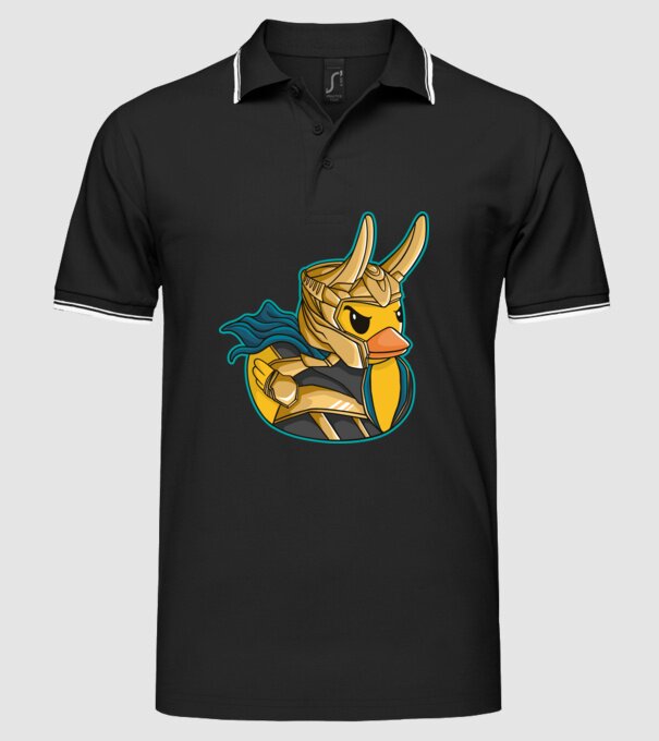 Rață Loki model negru pe tricou