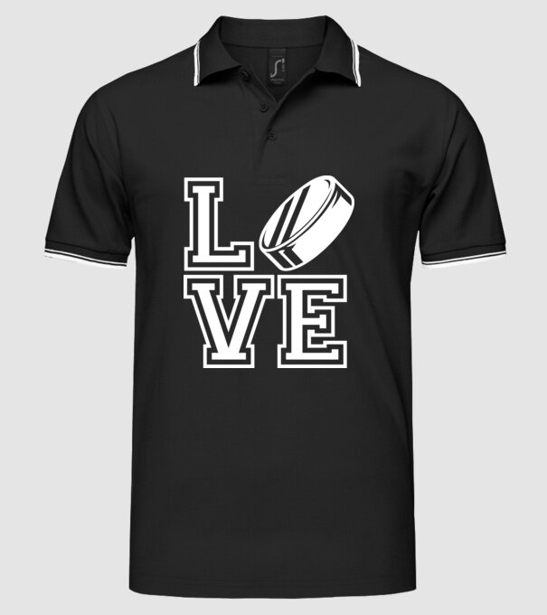 Love hochei model negru pe tricou
