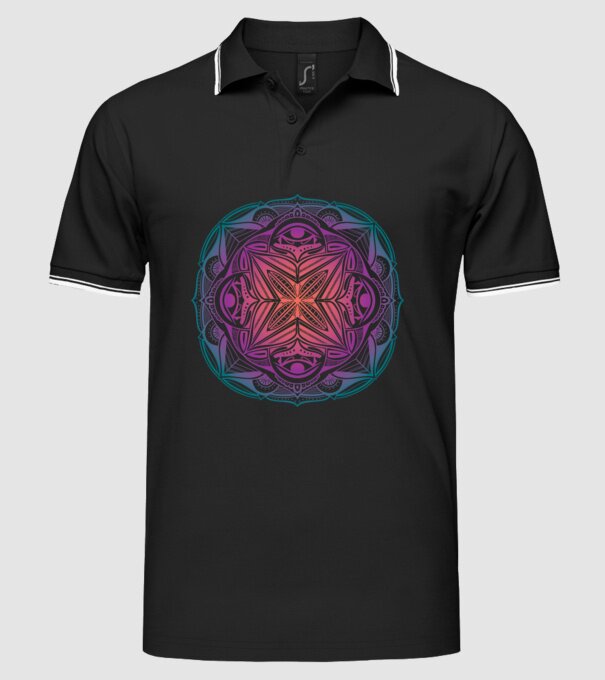Mandala model negru pe tricou