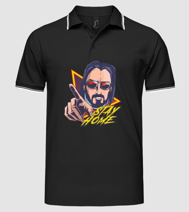 Stai acasă - Stay home model negru pe tricou