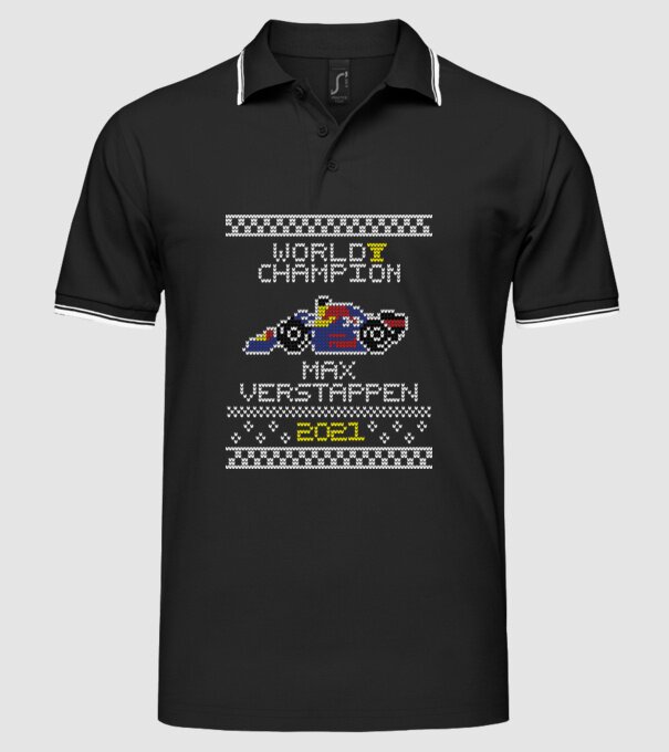 Max Verstappen campion mondial Formula 1 model negru pe tricou
