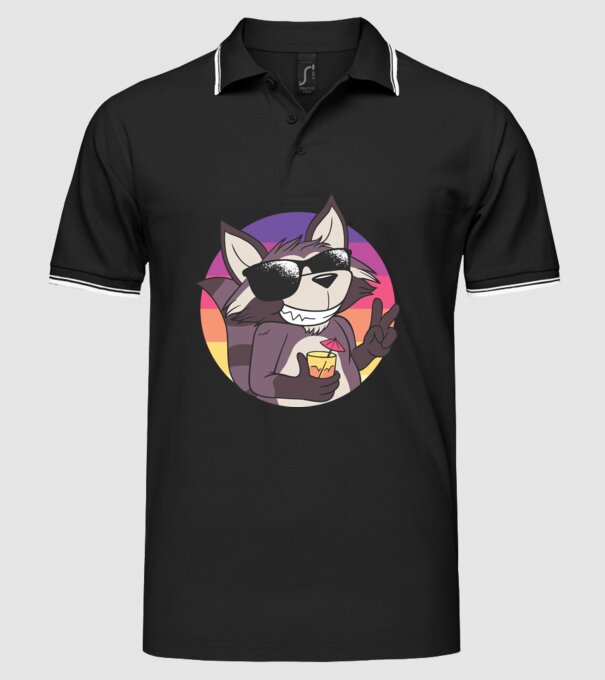 Raton cool model negru pe tricou