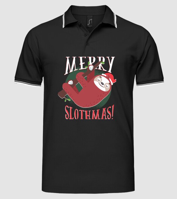Merry Slothmas Crăciun cu Leneș model negru pe tricou