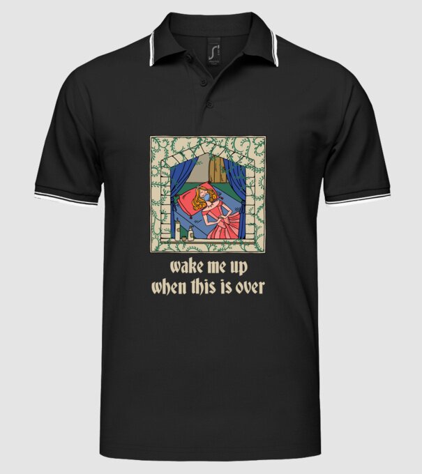 Prințesă de basm cu mască model negru pe tricou