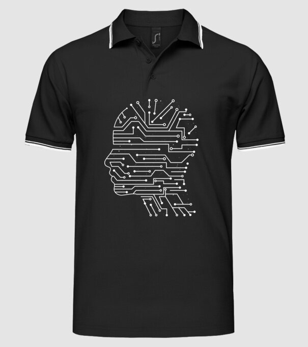 Inteligența artificială AI model negru pe tricou