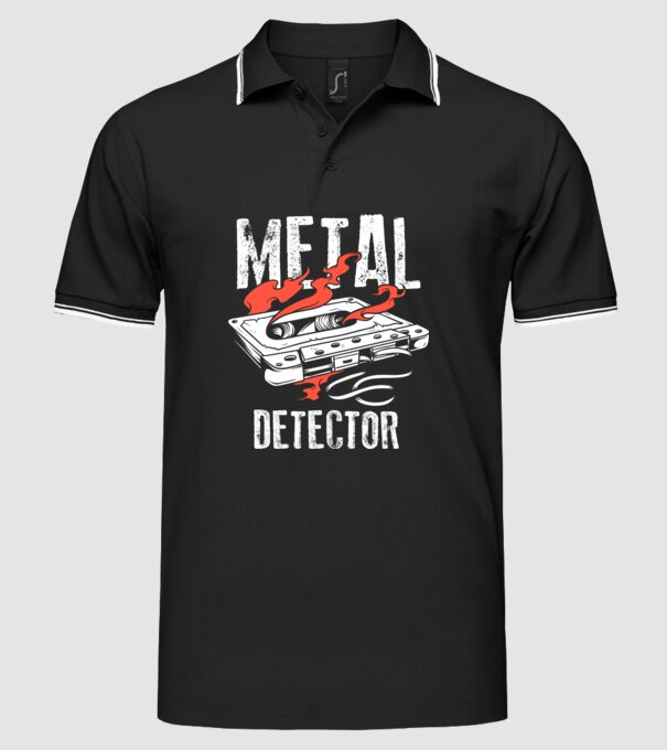 Detector de metale Casetă model negru pe tricou