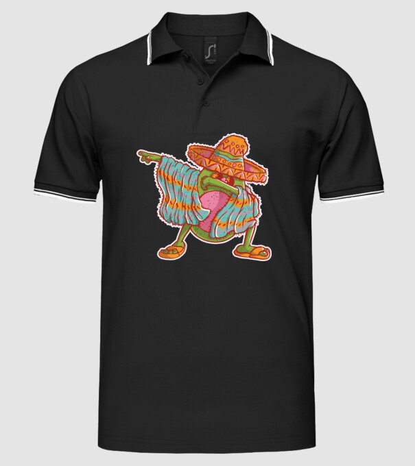 Avocado mexican DAB model negru pe tricou