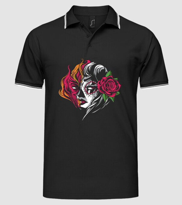 Fată Mexicană Demon model negru pe tricou