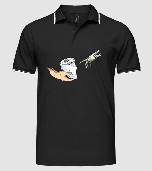 Michelangelo coronavirus hârtie igienică model negru pe tricou
