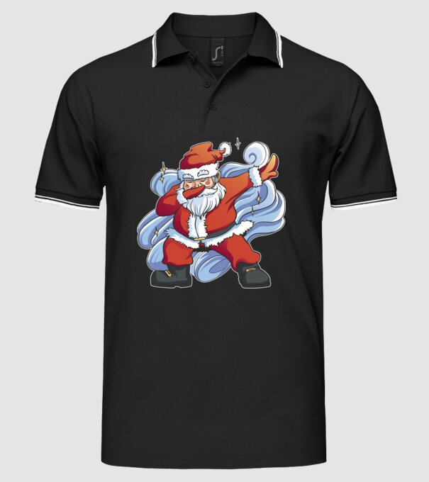 Moș Crăciun DAB pentru Crăciun model negru pe tricou