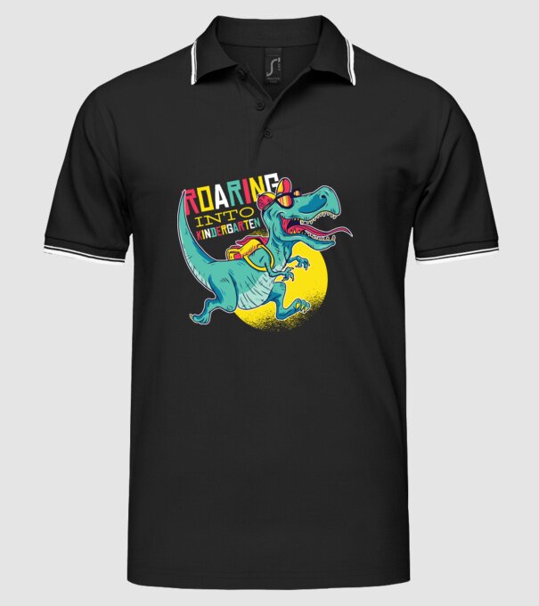 De acum încolo, voi urla în grădiniță cu Dinozaur model negru pe tricou