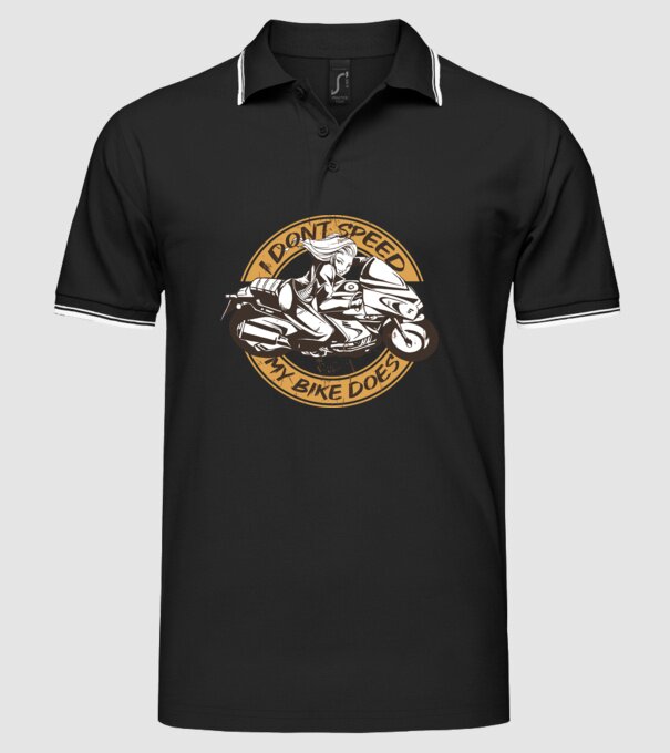 Fată Motociclist model negru pe tricou