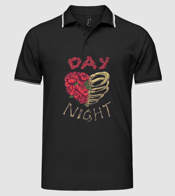 Zi vs. noapte model negru pe tricou