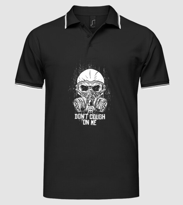 Nu tuși pe mine mască de gaze model negru pe tricou