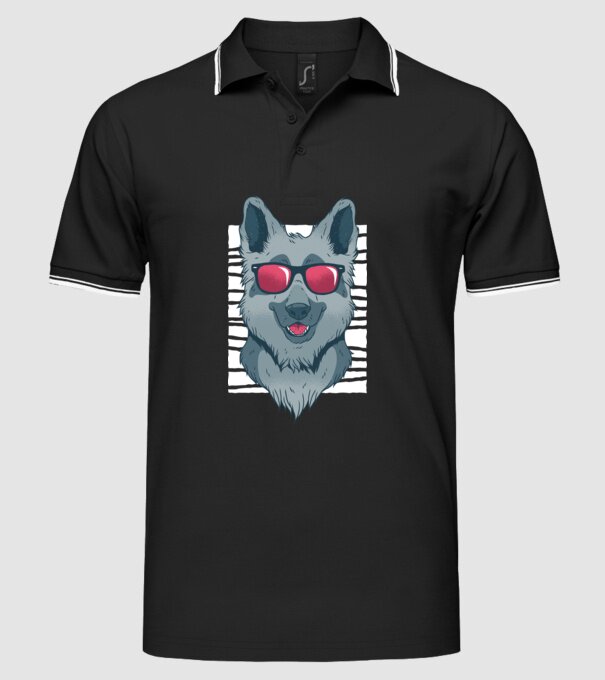 Cap Ciobănesc german model negru pe tricou