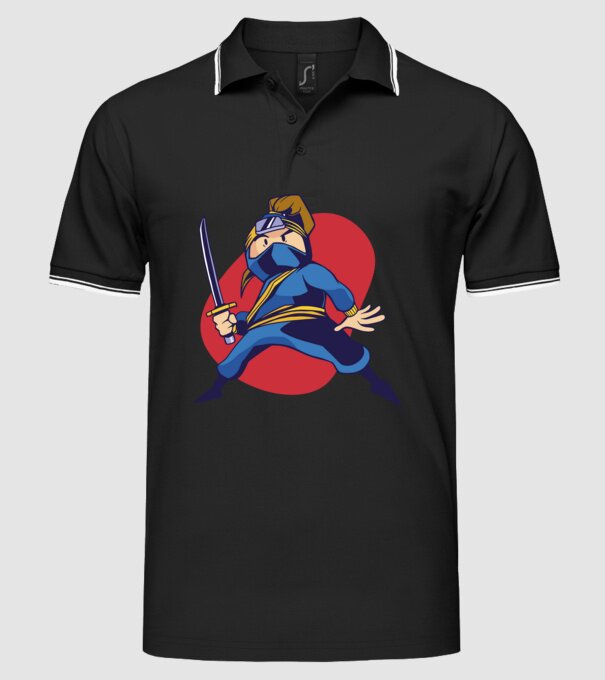 Copil Ninja model negru pe tricou