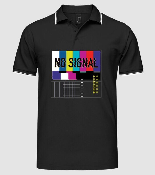 No Signal TV Eroare de transmisie model negru pe tricou