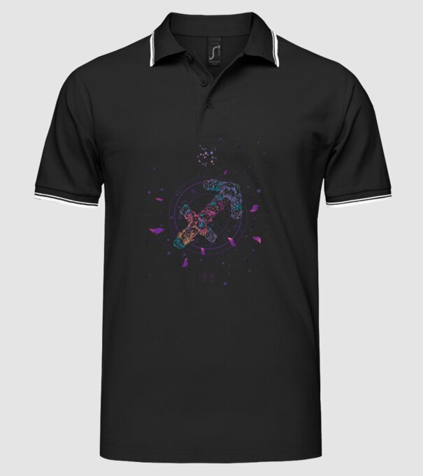 Saggitarius Zodiac model negru pe tricou