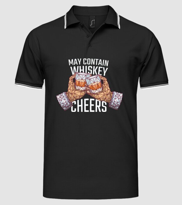 Poate conține urme de whisky model negru pe tricou