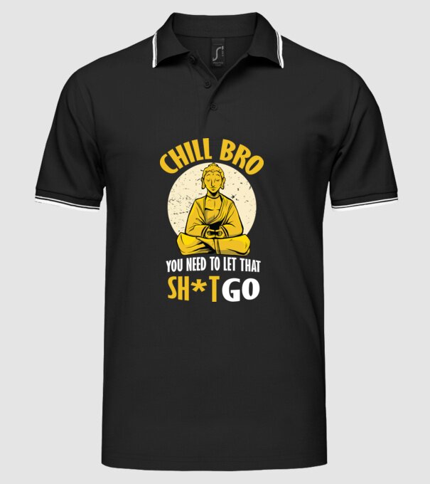 Calmează-te, lasă acel rahat Buddha model negru pe tricou